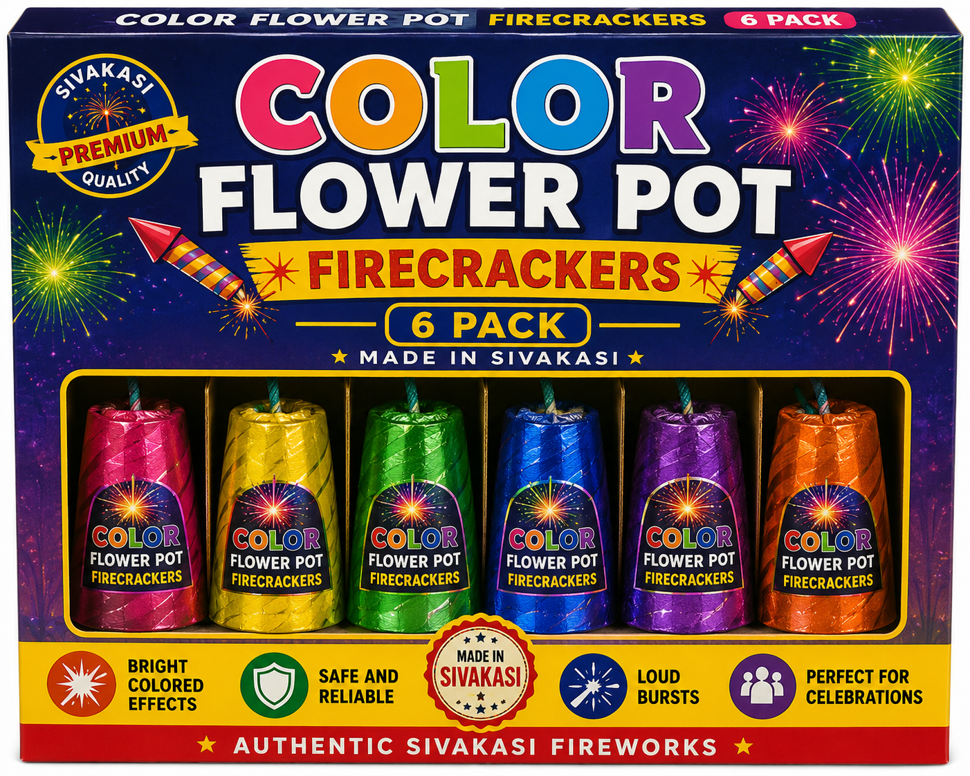 Color Flower Pot 6 Pack