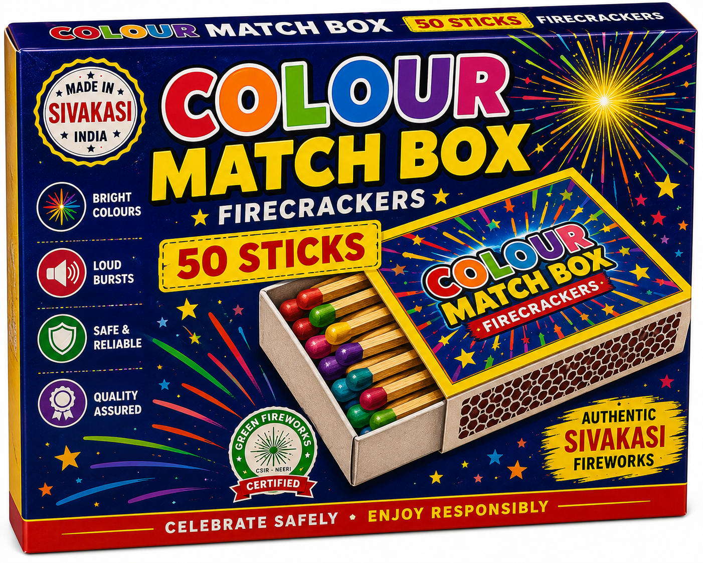 Colour Match Box 50 Sticks