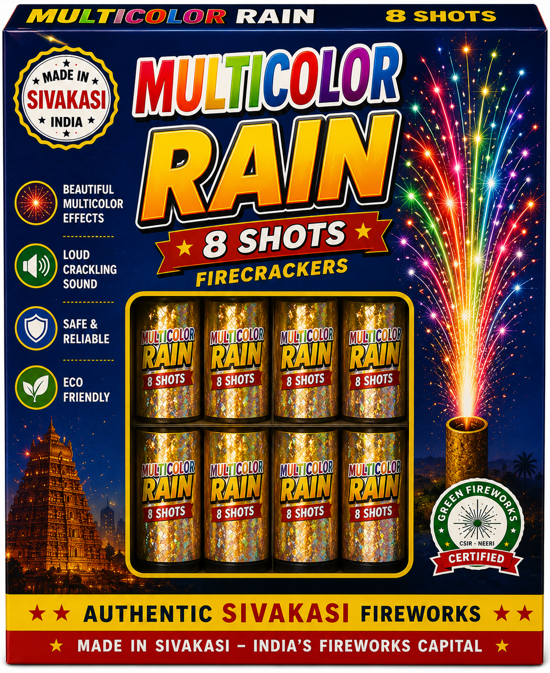 Multicolor Rain 8 Shots