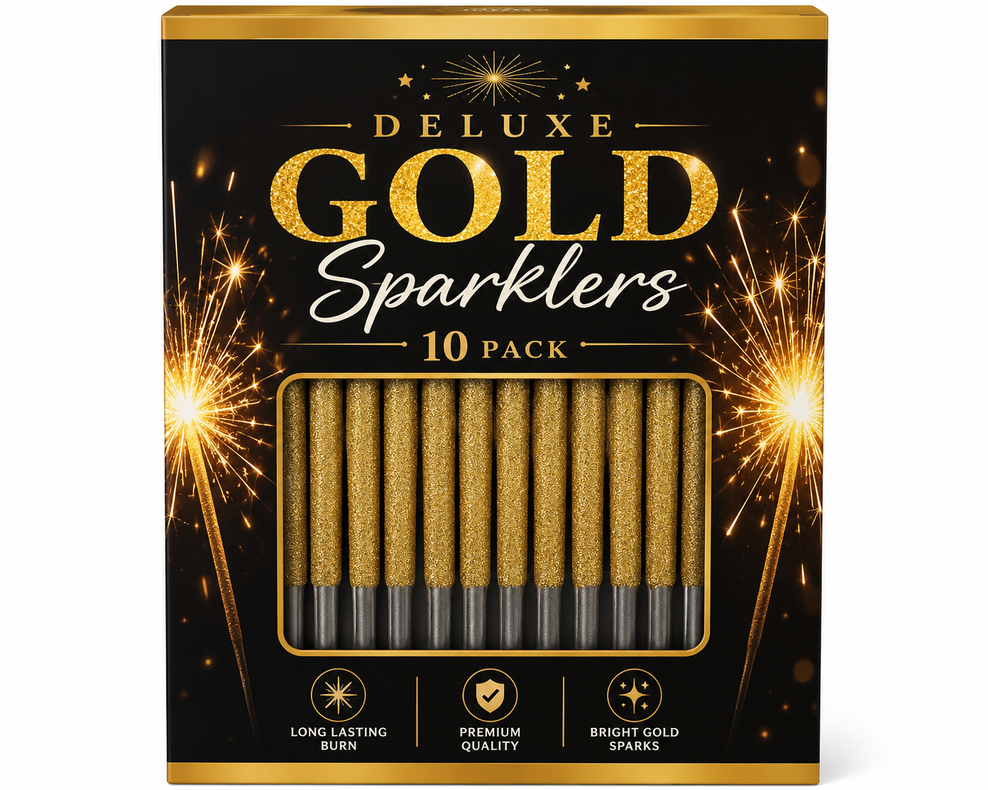 Deluxe Gold Sparklers 10 Pack
